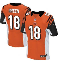 Men's Nike Cincinnati Bengals #18 A.J. Green Elite Orange Alternate NFL Jersey