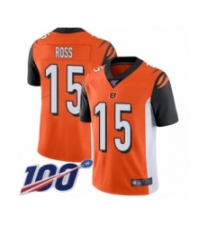 Men's Cincinnati Bengals #15 John Ross Orange Alternate Vapor Untouchable Limited Player 100th Season Football Jersey