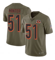 Men's Nike Cincinnati Bengals #51 Kevin Minter Limited Olive 2017 Salute to Service NFL Jersey