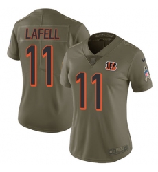 Women's Nike Cincinnati Bengals #11 Brandon LaFell Limited Olive 2017 Salute to Service NFL Jersey