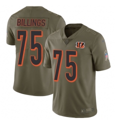 Youth Nike Cincinnati Bengals #75 Andrew Billings Limited Olive 2017 Salute to Service NFL Jersey
