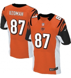 Men's Nike Cincinnati Bengals #87 C.J. Uzomah Elite Orange Alternate NFL Jersey