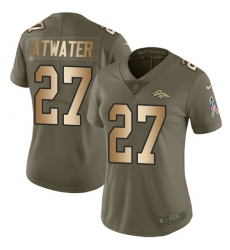 Women's Nike Denver Broncos #27 Steve Atwater Limited Olive/Gold 2017 Salute to Service NFL Jersey