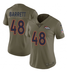 Women's Nike Denver Broncos #48 Shaquil Barrett Limited Olive 2017 Salute to Service NFL Jersey