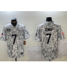 Men's Denver Broncos #7 John Elway Arctic Camo 2024 FUSE Salute to Service Limited Stitched Jersey