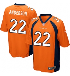 Men's Nike Denver Broncos #22 C.J. Anderson Game Orange Team Color NFL Jersey