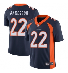 Youth Nike Denver Broncos #22 C.J. Anderson Navy Blue Alternate Vapor Untouchable Limited Player NFL Jersey