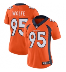 Women's Nike Denver Broncos #95 Derek Wolfe Orange Team Color Vapor Untouchable Limited Player NFL Jersey