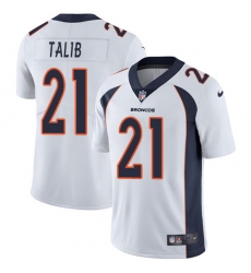 Men's Nike Denver Broncos #21 Aqib Talib White Vapor Untouchable Limited Player NFL Jersey