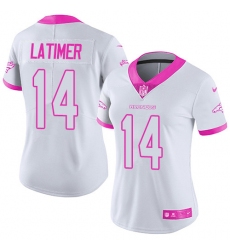 Women's Nike Denver Broncos #14 Cody Latimer Limited White/Pink Rush Fashion NFL Jersey