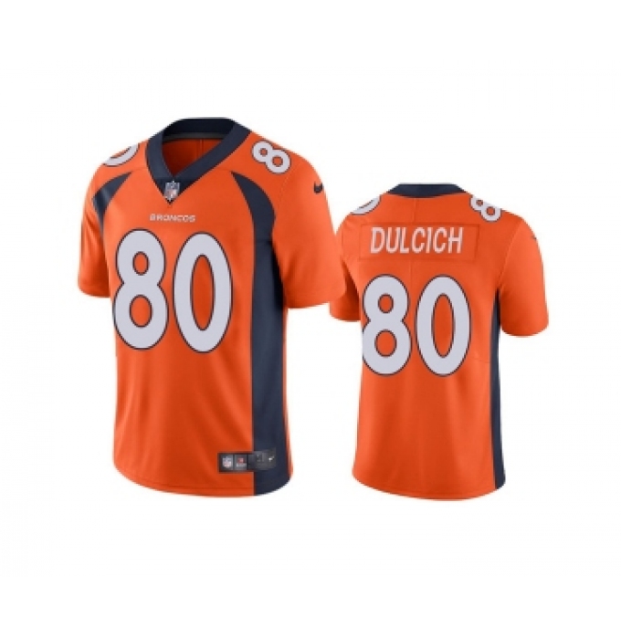 Men's Denver Broncos #80 Greg Dulcich Oraange Vapor Untouchable Stitched Jersey
