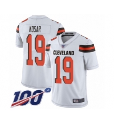 Men's Cleveland Browns #19 Bernie Kosar White Vapor Untouchable Limited Player 100th Season Football Jersey