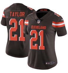 Women's Nike Cleveland Browns #21 Jamar Taylor Brown Team Color Vapor Untouchable Limited Player NFL Jersey