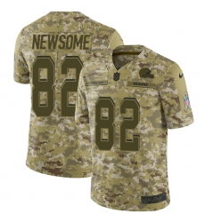 Men's Nike Cleveland Browns #82 Ozzie Newsome Limited Camo 2018 Salute to Service NFL Jersey