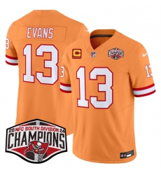 Men's Tampa Bay Buccaneers #13 Mike Evans Orange F.U.S.E. 2024 NFC South Champions With 4-Star C Limited Stitched Jersey Men's Tampa Bay Buccaneers #13 Mike Evans Orange F.U.S.E. 2024 NFC South Champions With 4-Star C Limited Stitched Jersey