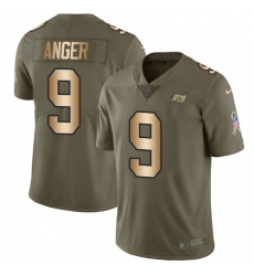 Men's Nike Tampa Bay Buccaneers #9 Bryan Anger Limited Olive/Gold 2017 Salute to Service NFL Jersey