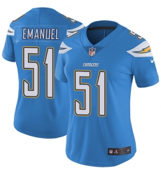 Women's Nike Los Angeles Chargers #51 Kyle Emanuel Elite Electric Blue Alternate NFL Jersey