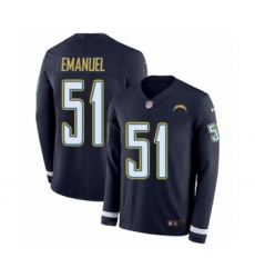 Youth Nike Los Angeles Chargers #51 Kyle Emanuel Limited Navy Blue Therma Long Sleeve NFL Jersey