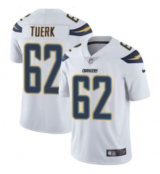 Men's Nike Los Angeles Chargers #62 Max Tuerk White Vapor Untouchable Limited Player NFL Jersey