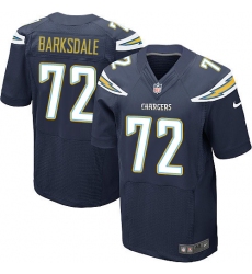 Men's Nike Los Angeles Chargers #72 Joe Barksdale Elite Navy Blue Team Color NFL Jersey