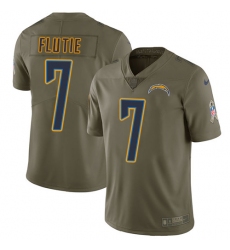 Youth Nike Los Angeles Chargers #7 Doug Flutie Limited Olive 2017 Salute to Service NFL Jersey