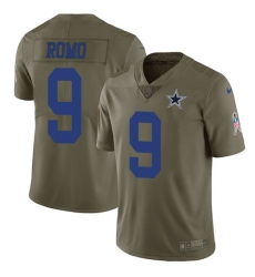 Youth Nike Dallas Cowboys #9 Tony Romo Limited Olive 2017 Salute to Service NFL Jersey