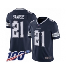 Men's Dallas Cowboys #21 Deion Sanders Navy Blue Team Color Vapor Untouchable Limited Player 100th Season Football Jersey