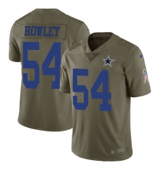 Men's Nike Dallas Cowboys #54 Chuck Howley Limited Olive 2017 Salute to Service NFL Jersey