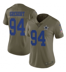 Women's Nike Dallas Cowboys #94 Randy Gregory Limited Olive 2017 Salute to Service NFL Jersey