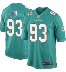 Youth Nike Miami Dolphins #93 Ndamukong Suh Game Aqua Green Team Color NFL Jersey