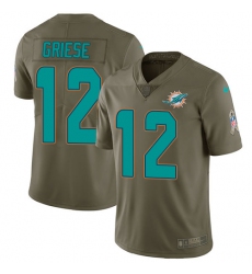 Youth Nike Miami Dolphins #12 Bob Griese Limited Olive 2017 Salute to Service NFL Jersey