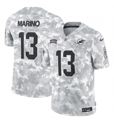 Men's Miami Dolphins #13 Dan Marino 2024 Arctic Camo Salute To Service Limited Stitched Football Jersey