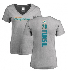 NFL Women's Nike Miami Dolphins #78 Laremy Tunsil Ash Backer T-Shirt