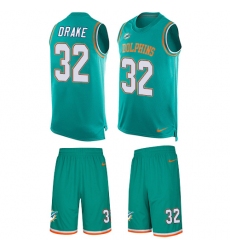 Men's Nike Miami Dolphins #32 Kenyan Drake Limited Aqua Green Tank Top Suit NFL Jersey