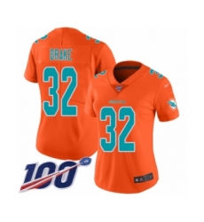 Women's Miami Dolphins #32 Kenyan Drake Limited Orange Inverted Legend 100th Season Football Jersey
