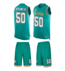 Men's Nike Miami Dolphins #50 Andre Branch Limited Aqua Green Tank Top Suit NFL Jersey