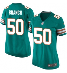 Women's Nike Miami Dolphins #50 Andre Branch Game Aqua Green Alternate NFL Jersey