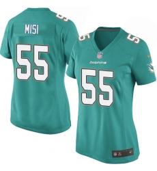 Women's Nike Miami Dolphins #55 Koa Misi Game Aqua Green Team Color NFL Jersey