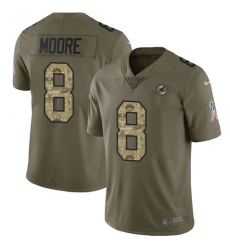Youth Nike Miami Dolphins #8 Matt Moore Limited Olive/Camo 2017 Salute to Service NFL Jersey