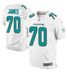 Men's Nike Miami Dolphins #70 Ja'Wuan James Elite White NFL Jersey