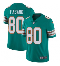 Youth Nike Miami Dolphins #80 Anthony Fasano Aqua Green Alternate Vapor Untouchable Limited Player NFL Jersey