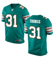 Men's Nike Miami Dolphins #31 Michael Thomas Elite Aqua Green Alternate NFL Jersey