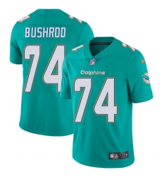 Men's Nike Miami Dolphins #74 Jermon Bushrod Aqua Green Team Color Vapor Untouchable Limited Player NFL Jersey