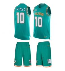 Men's Nike Miami Dolphins #10 Kenny Stills Limited Aqua Green Tank Top Suit NFL Jersey