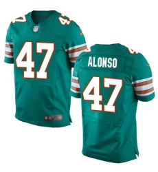 Men's Nike Miami Dolphins #47 Kiko Alonso Elite Aqua Green Alternate NFL Jersey