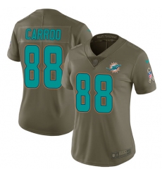 Women's Nike Miami Dolphins #88 Leonte Carroo Limited Olive 2017 Salute to Service NFL Jersey