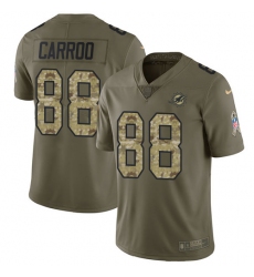 Youth Nike Miami Dolphins #88 Leonte Carroo Limited Olive/Camo 2017 Salute to Service NFL Jersey