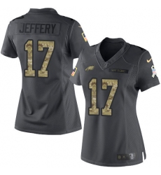 Women's Nike Philadelphia Eagles #17 Alshon Jeffery Limited Black 2016 Salute to Service NFL Jersey