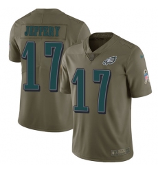 Youth Nike Philadelphia Eagles #17 Alshon Jeffery Limited Olive 2017 Salute to Service NFL Jersey