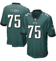 Men's Nike Philadelphia Eagles #75 Vinny Curry Game Midnight Green Team Color NFL Jersey